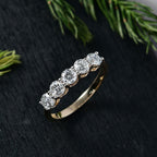 Luxuriant - 9K Yellow Gold SGL Certified Lab Grown Diamond (SI/G-H) 5 Stone Ring 1.00 Ct._8271334_1