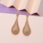 Yellow Cubic Zirconia Teardrop Earring with Push Back_8271421_1