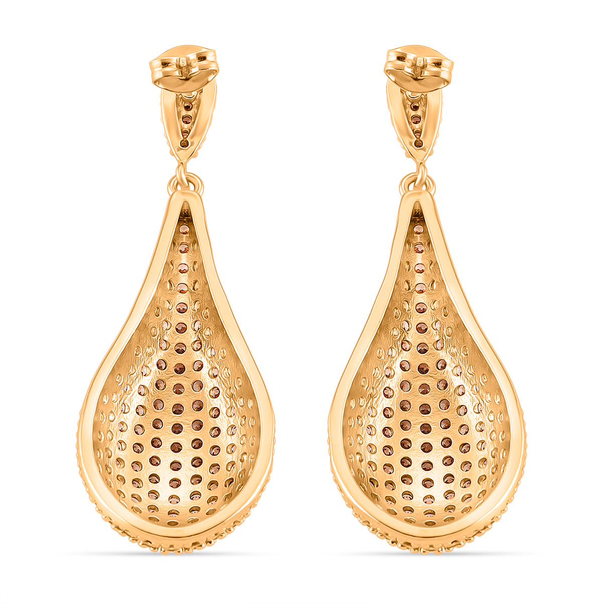 Yellow Cubic Zirconia Teardrop Earring with Push Back V32638642 4
