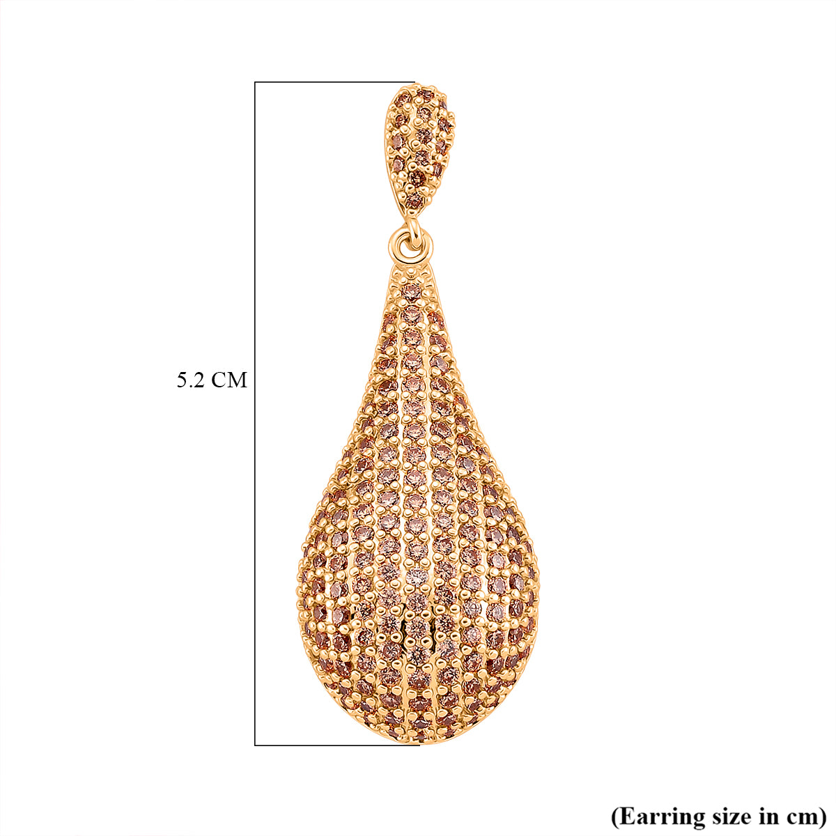 Yellow Cubic Zirconia Teardrop Earring with Push Back V32638642 5