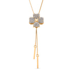 White Crystal Floral Necklace (Size - 32, Adjustable)_8271466