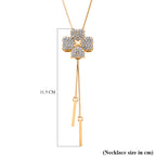 White Crystal Floral Necklace (Size - 32, Adjustable)_8271466_5