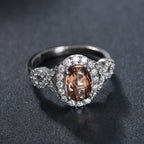 D'Joy Andalusite, Moissanite Main Stone With Side Stone Ring in Rhodium OverlaySterling Silver  2.630  Ct._8271749_1