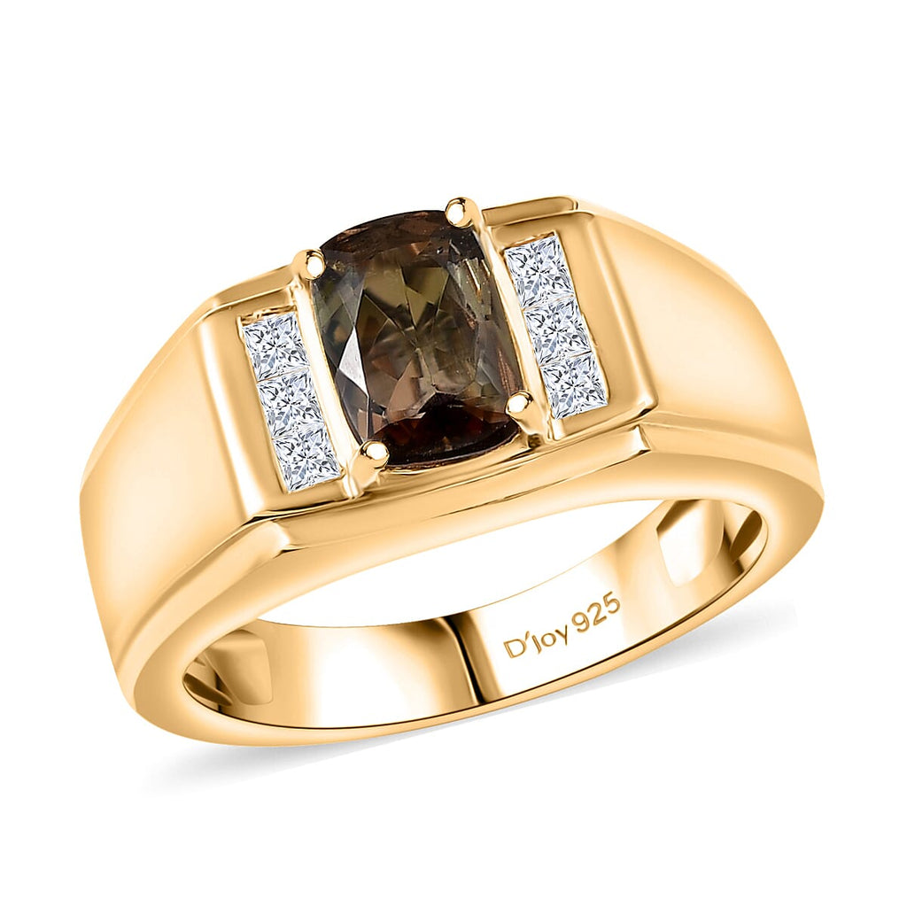 D'Joy Andalusite, Moissanite Mens Ring in 18K YG VermeilSterling Silver, Silver Wt.7.09 Gms  1.570  Ct._8271932