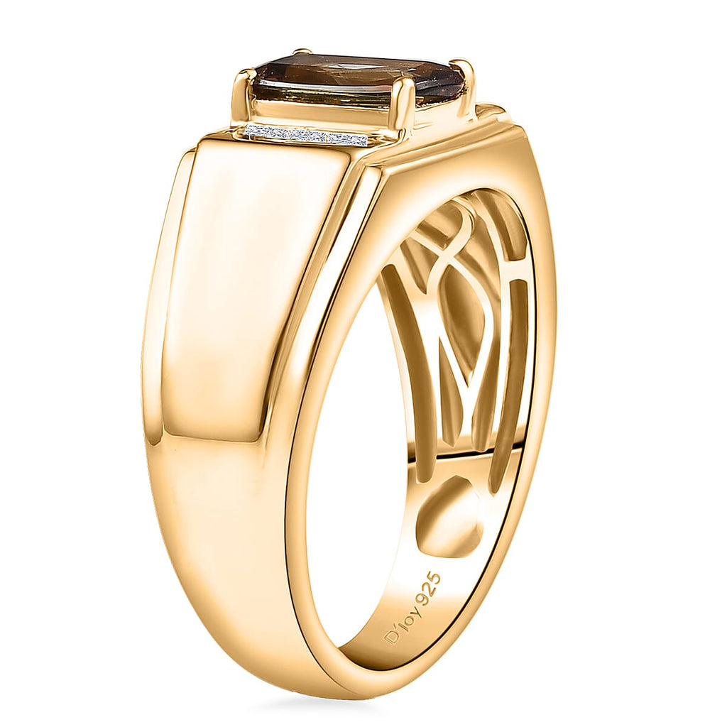 D'Joy Andalusite, Moissanite Mens Ring in 18K YG VermeilSterling Silver, Silver Wt.7.09 Gms  1.570  Ct._8271932_3