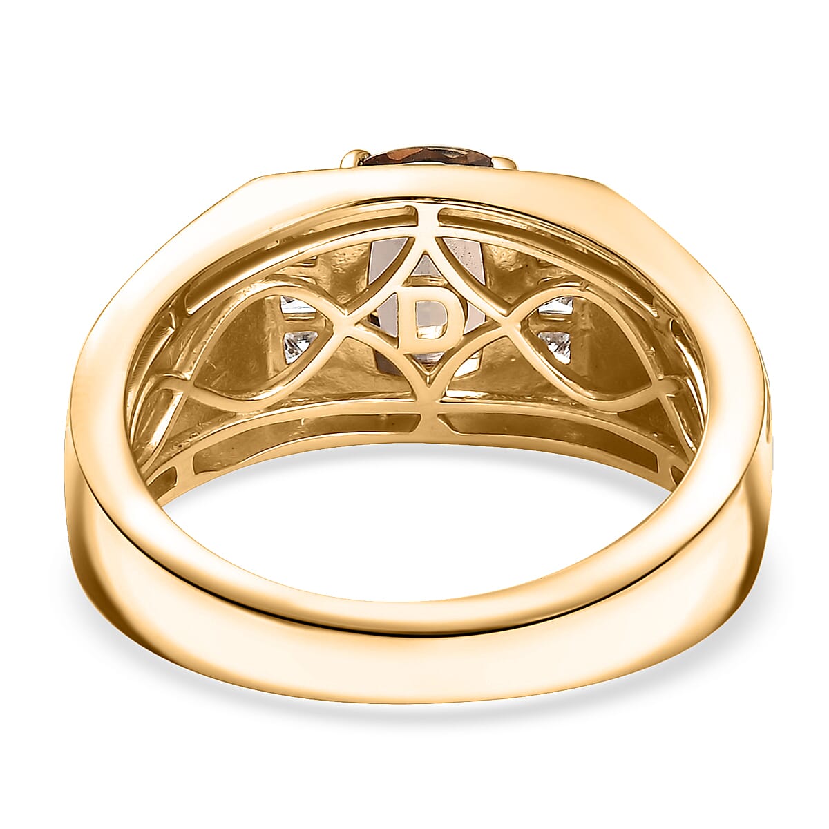 Certified and Appraised D'Joy Andalusite, Moissanite Mens Ring in 18K YG Vermeil Sterling Silver, Silver Wt.7.09 Gms  1.570  Ct. 8271932 4
