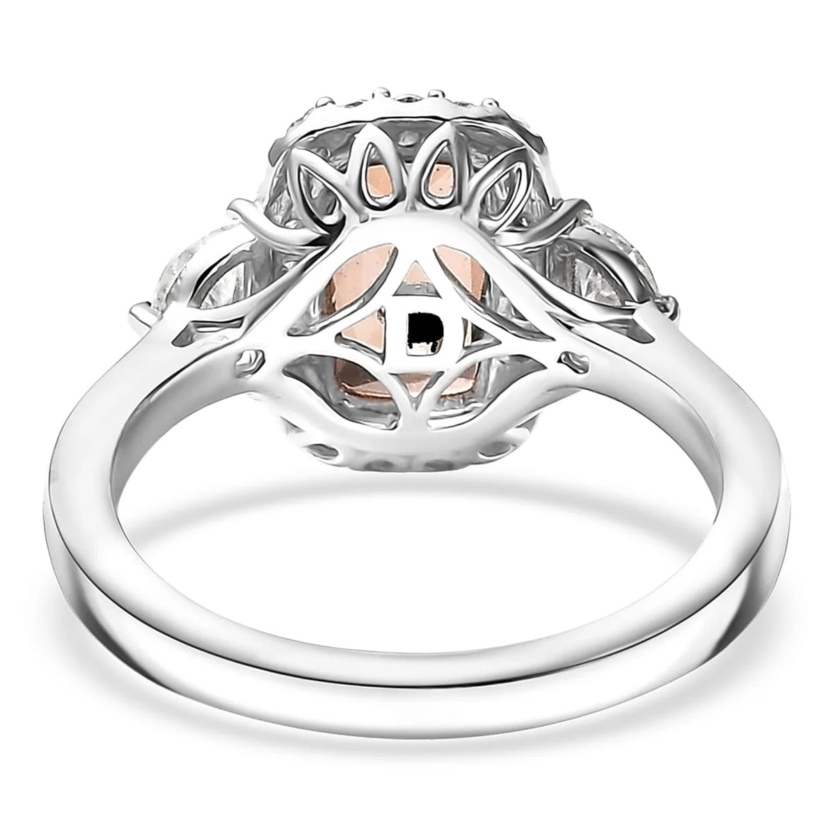 Certified and Appraised D'Joy Andalusite, Moissanite Main Stone With Side Stone Ring in Rhodium Overlay Sterling Silver 2.890 Ct. 8271951 4