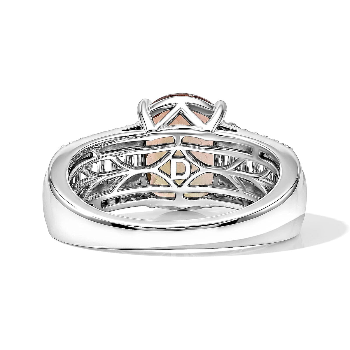 Certified and Appraised D'Joy Andalusite, Moissanite Main Stone With Side Stone Ring in Rhodium Overlay Sterling Silver, Silver Wt.5.1 Gms 3.190 Ct. 8272008 4