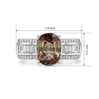D'Joy Andalusite, Moissanite Main Stone With Side Stone Ring in Rhodium OverlaySterling Silver, Silver Wt.5.1 Gms  3.190  Ct._8272008_5