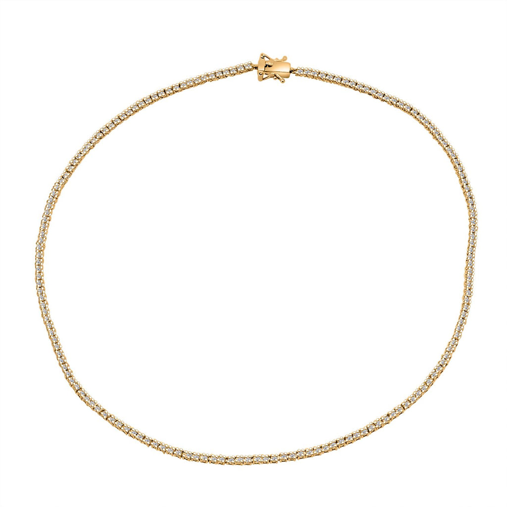 Luxuriant Lab Grown Diamond (SI/GH) Necklace (Size 18) in 18K Vermeil Yellow Gold Plated Sterling Silver 7.51 Ct, Silver Wt. 15.00 Gms._8272519
