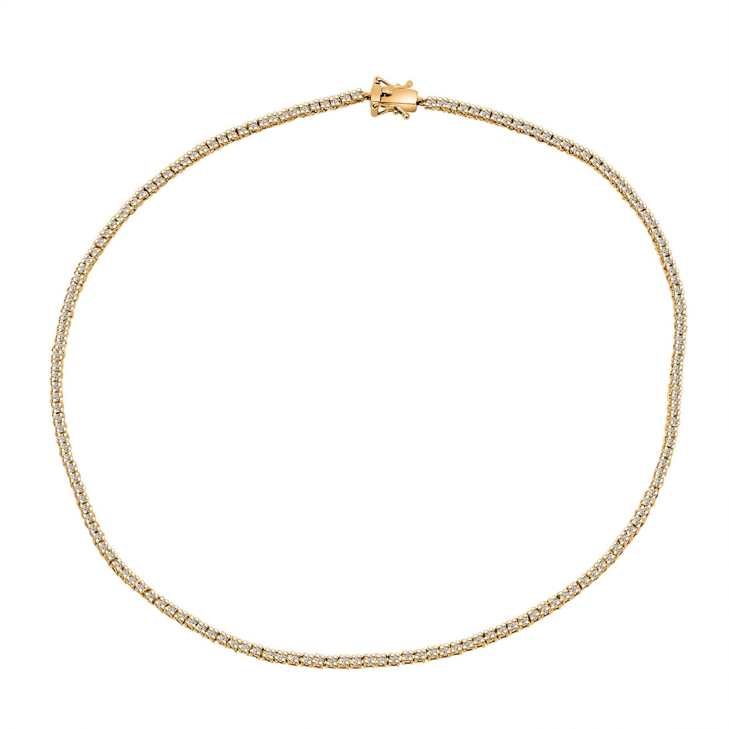 LUXURIANT 7.51 Ct. Lab Grown Diamond Tennis Necklace in 18K Vermeil Yellow Gold Sterling Silver 8272519 0
