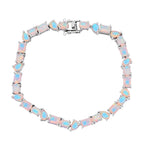 D'Joy Ethiopian Opal Bracelet (Size 7) in Rhodium Overlay Sterling Silver 9.90 Ct._8272553