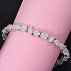 D'Joy Ethiopian Opal Bracelet (Size 7) in Rhodium Overlay Sterling Silver 9.90 Ct._8272553_2