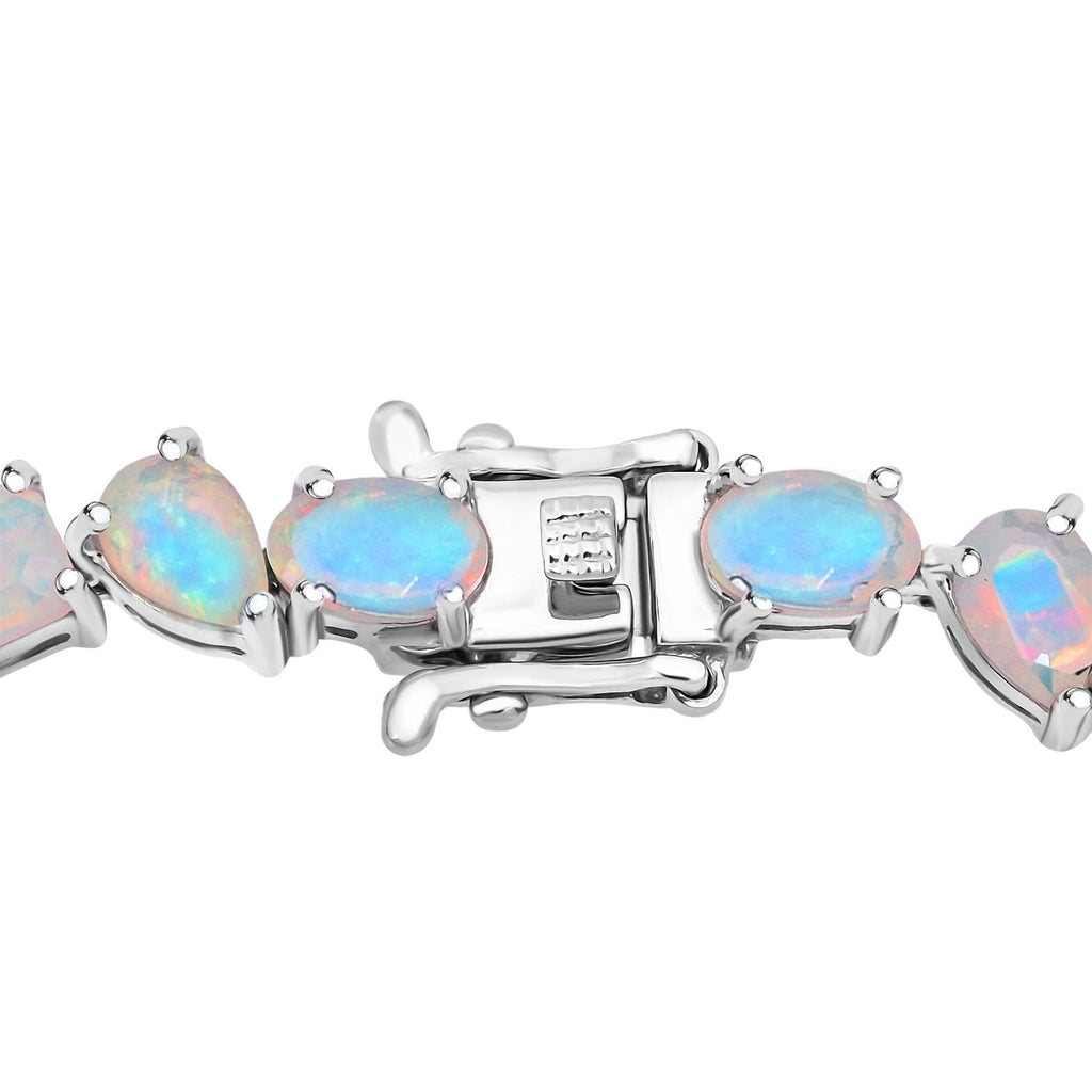D'Joy Ethiopian Opal Bracelet (Size 7) in Rhodium Overlay Sterling Silver 9.90 Ct._8272553_3
