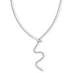 Designer inspired - Serpent Necklace (Size - 24.50) in Silver Tone_8272567
