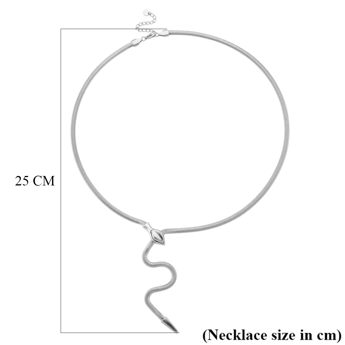 Designer inspired - Serpent Necklace (Size - 24.50) in Silver Tone V32527397 6