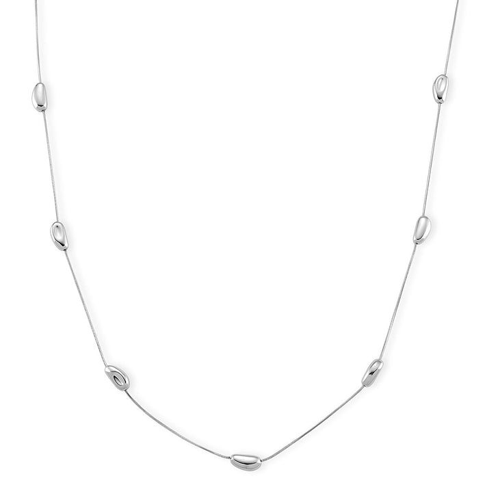 Designer Inspired Nugget Necklace (Size - 24) in Silver Tone 8272607 1