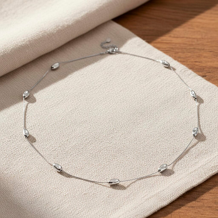 Designer Inspired Nugget Necklace (Size - 24) in Silver Tone 8272607 2