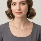 Designer Inspired Nugget Necklace (Size - 24) in Silver Tone_8272607_2