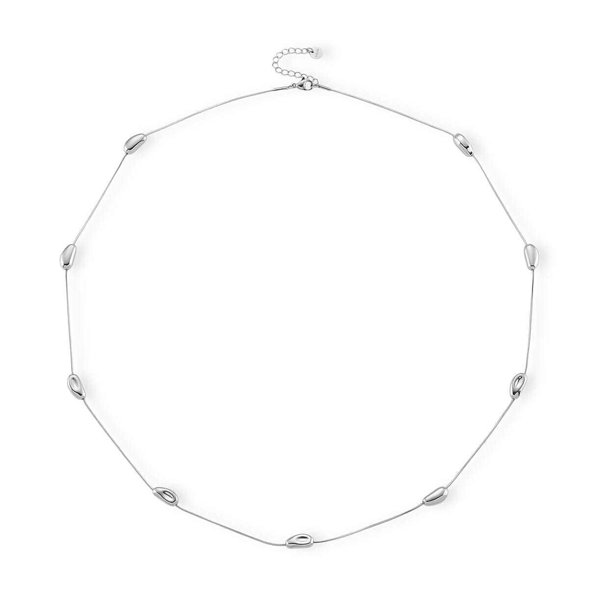 Designer Inspired Nugget Necklace (Size - 24) in Silver Tone V32513649 4