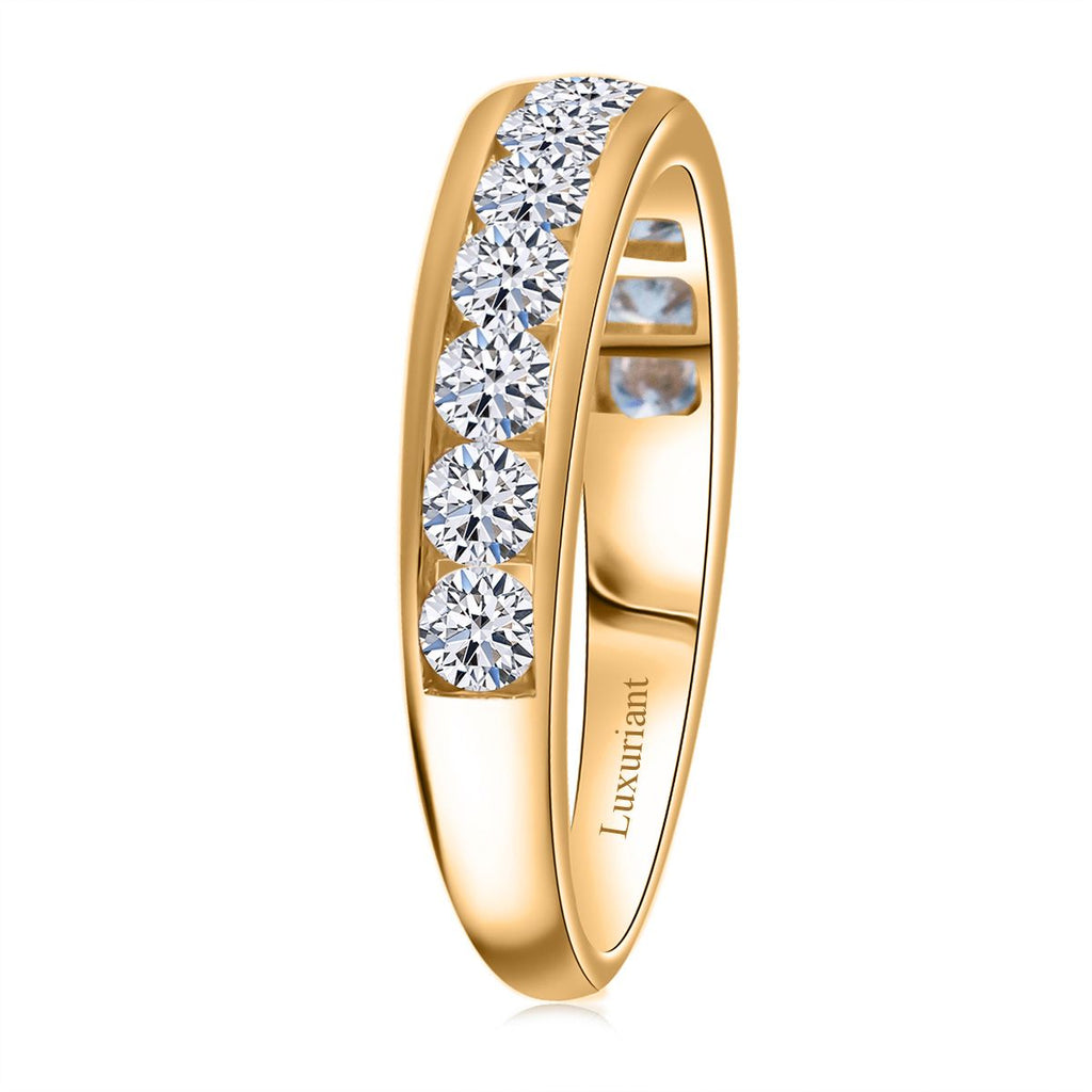 Luxuriant Lab Grown Diamond (SI/GH) Band Ring in 18K Vermeil Yellow Gold Overlay Sterling Silver 1.00 Ct._8272837_3