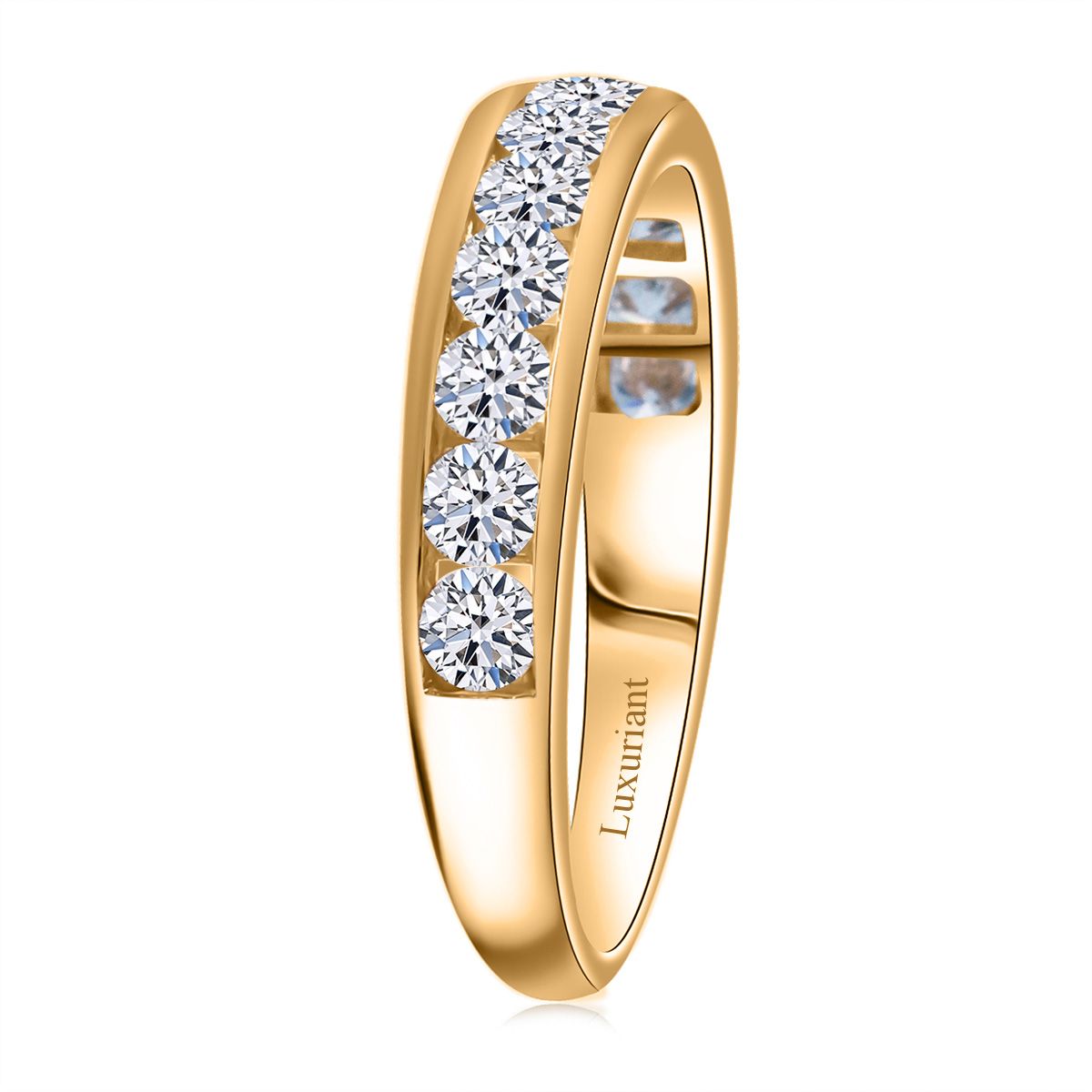 LUXURIANT 1 Ct. Lab Grown Diamond Band Ring in 18K Vermeil Yellow Gold Plated Sterling Silver 8272837 4