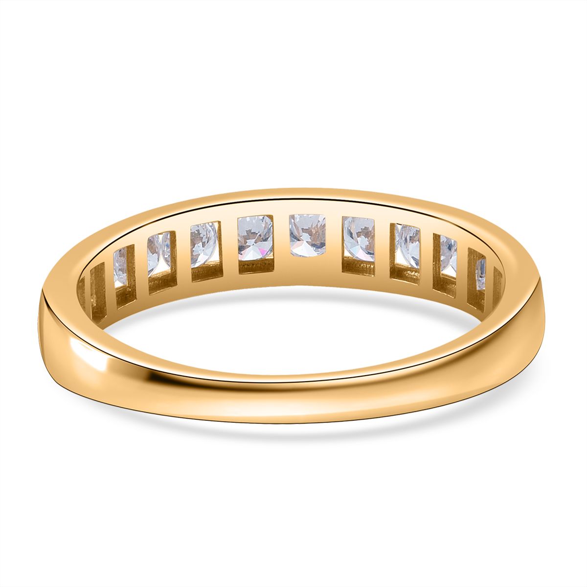 LUXURIANT 1 Ct. Lab Grown Diamond Band Ring in 18K Vermeil Yellow Gold Plated Sterling Silver 8272837 5