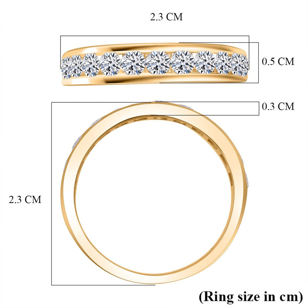 Luxuriant Lab Grown Diamond (SI/GH) Band Ring in 18K Vermeil Yellow Gold Overlay Sterling Silver 1.00 Ct._8272837_5