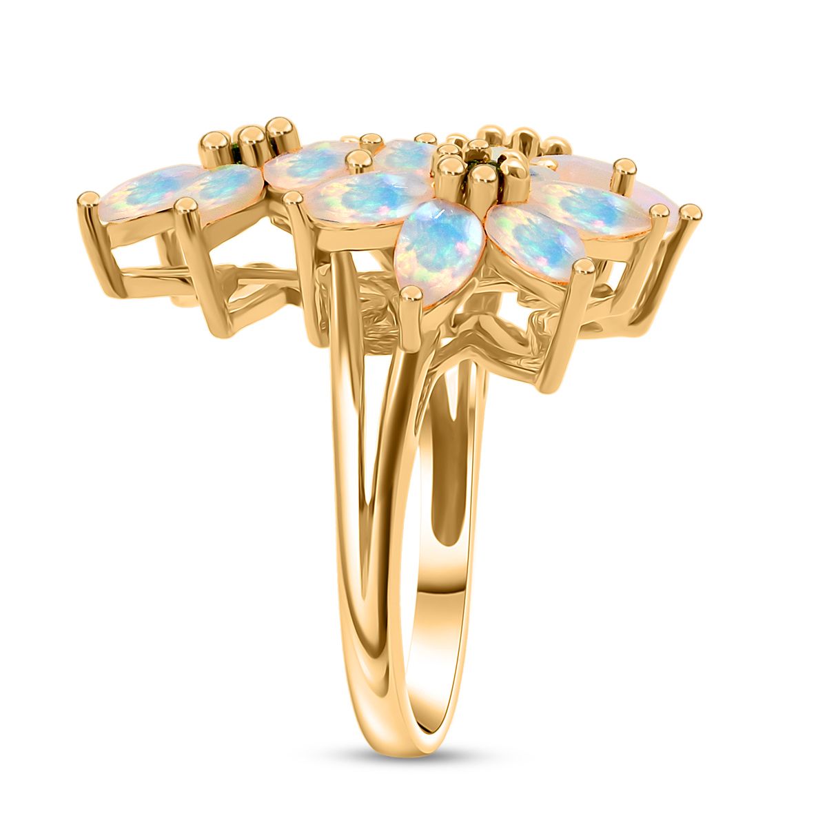 D'Joy Ethiopian Opal &amp; Natural Chrome Diopside Ring in 18K Yellow Gold Plated Sterling Silver 2.41 Ct. 8272958 3