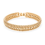Woven Triple Curb Link Chain Bracelet (Size - 7.5)_8273038