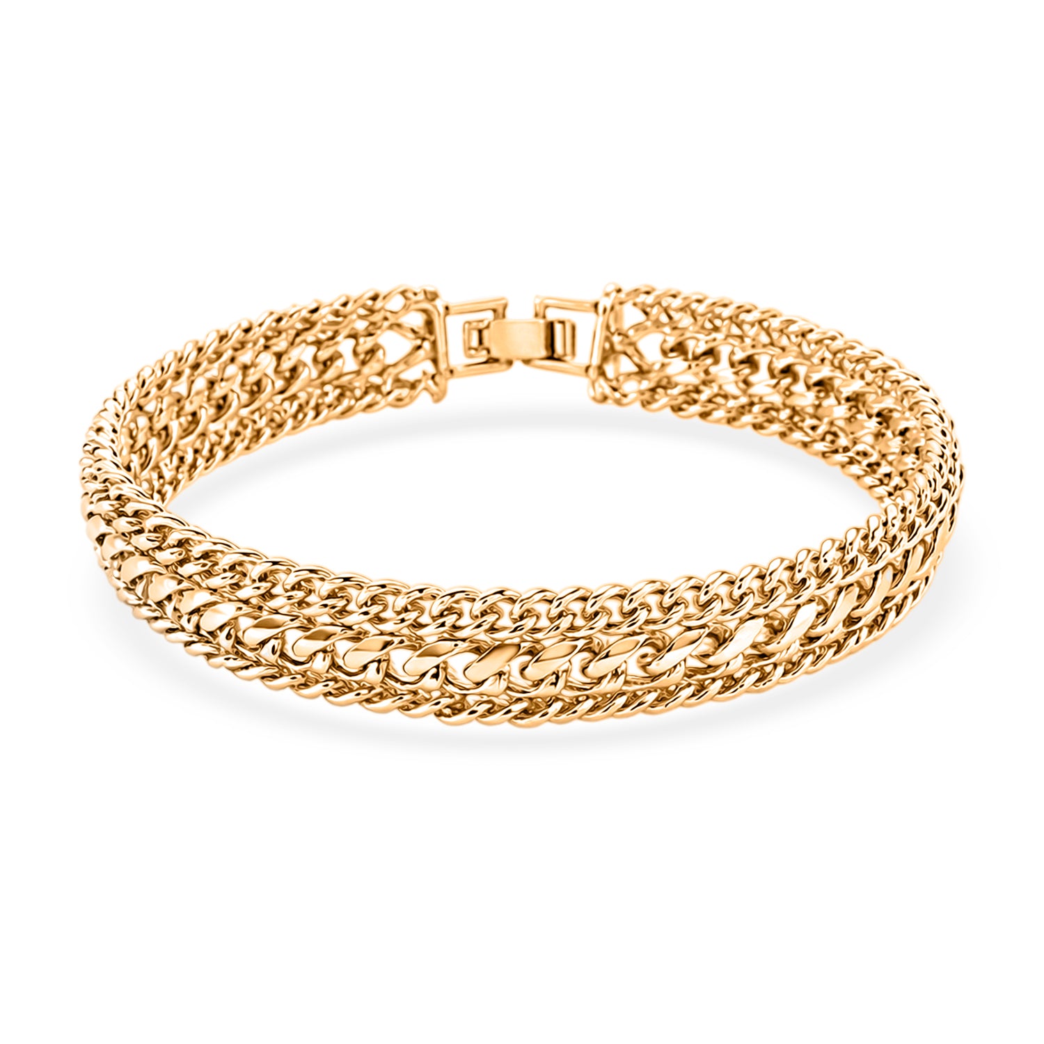 Woven Triple Curb Link Chain Bracelet (Size - 7.5) 8273038 0