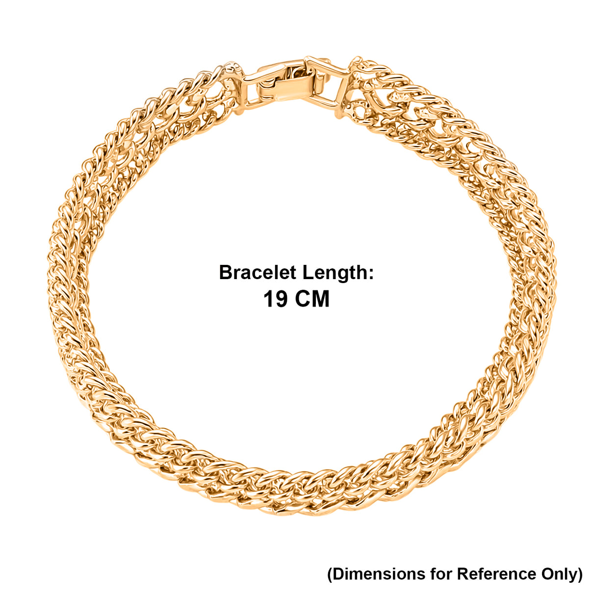 Woven Triple Curb Link Chain Bracelet (Size - 7.5) 8273038 5