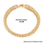 Woven Triple Curb Link Chain Bracelet (Size - 7.5)_8273038_4