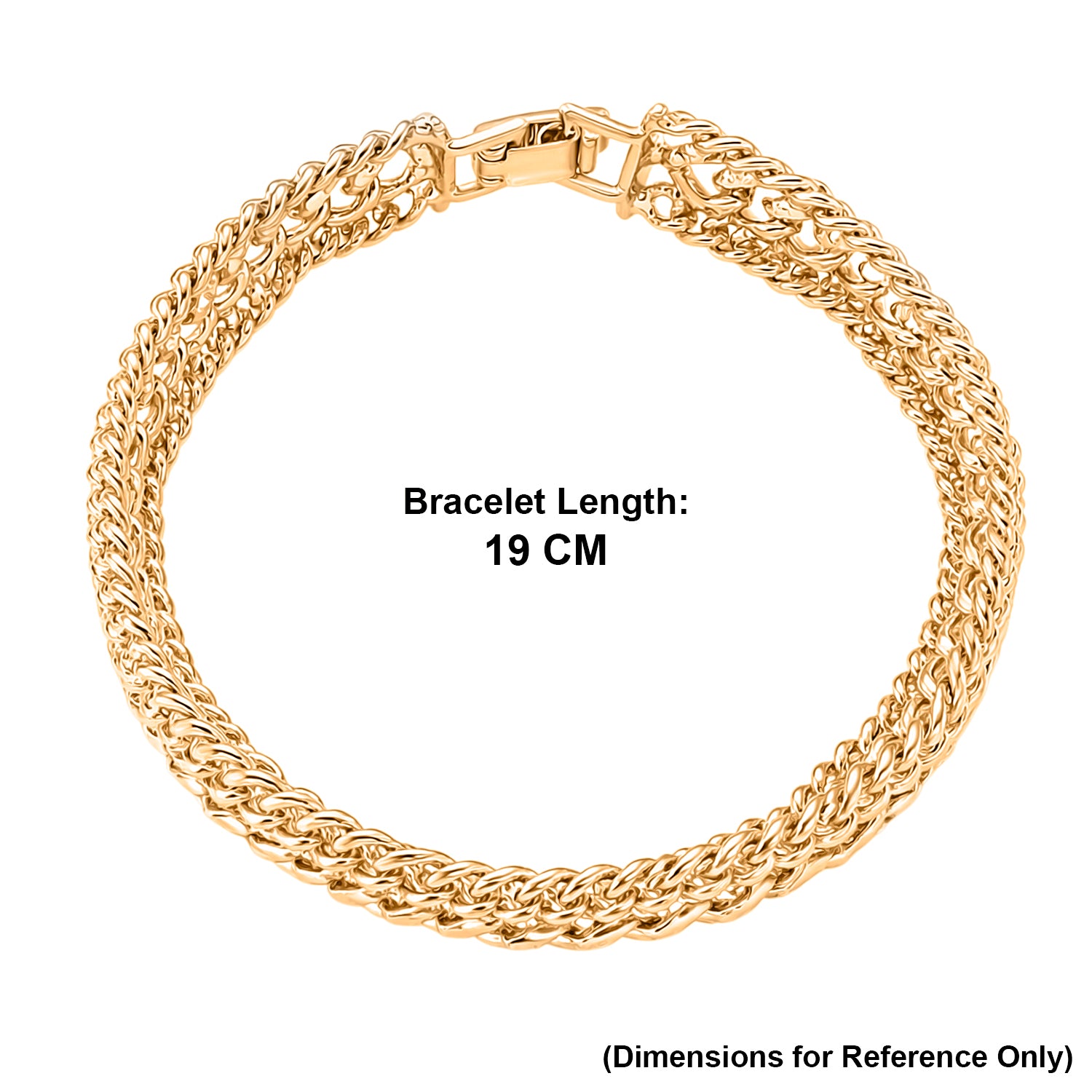 Woven Triple Curb Link Chain Bracelet (Size - 7.5) 8273038 5