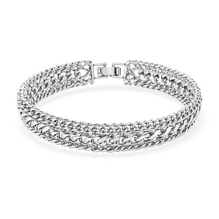 Woven Triple Curb Link Chain Bracelet (Size - 7.5) 8273039 1