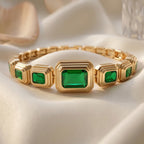 Vintage Glamour Collection - Bezel Set Cubic Zirconia Bracelet (Size 7.5) - Green_8273049_2