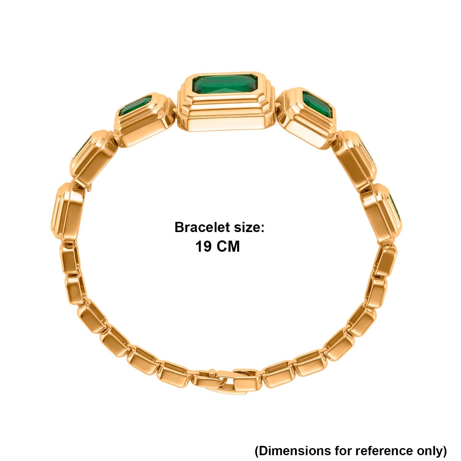 Vintage Glamour Collection - Bezel Set Cubic Zirconia Bracelet (Size 7.5) - Green 8273049 4
