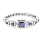 Vintage Glamour Collection - Bezel Set Cubic Zirconia Bracelet (Size 7.5) - Purple_8273053