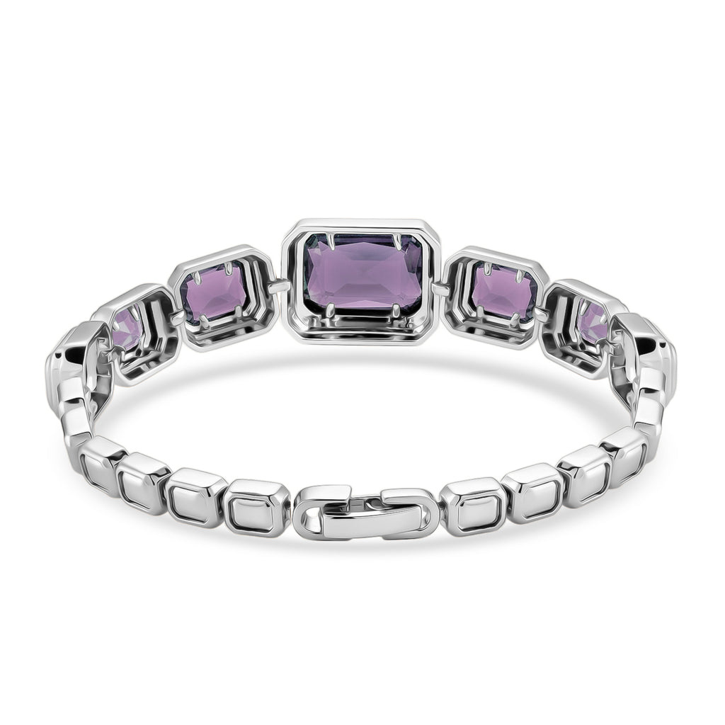 Vintage Glamour Collection - Bezel Set Cubic Zirconia Bracelet (Size 7.5) - Purple_8273053_3