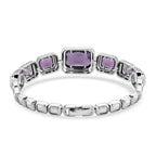 Vintage Glamour Collection - Bezel Set Cubic Zirconia Bracelet (Size 7.5) - Purple_8273053_3