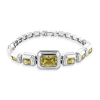 Vintage Glamour Collection - Bezel Set Cubic Zirconia Bracelet (Size 7.5) - Yellow_8273055