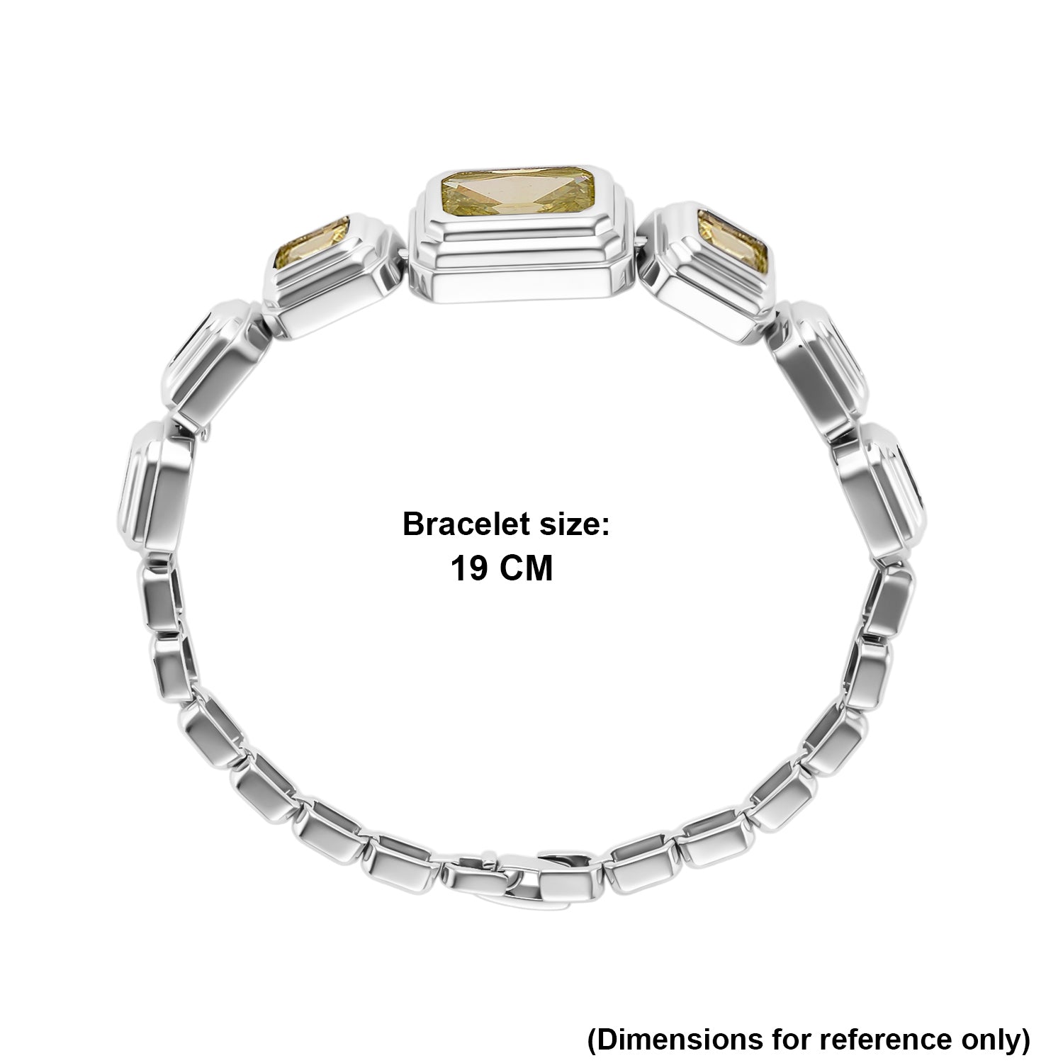 Vintage Glamour Collection - Bezel Set Cubic Zirconia Bracelet (Size 7.5) - Yellow 8273055 4