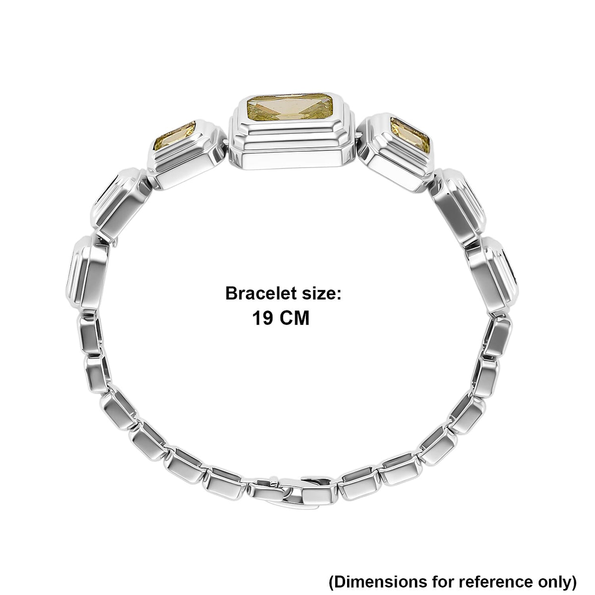 Vintage Glamour Collection - Bezel Set Cubic Zirconia Bracelet (Size 7.5) - Yellow V32565531 4