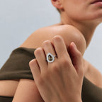 D'Joy - AGI Certified Andalusite & Moissanite Halo Ring in Rhodium Overlay Sterling Silver 2.30 Ct._8273067_1