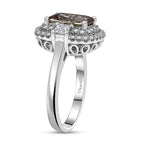 D'Joy Andalusite, Moissanite Main Stone With Side Stone Ring in Rhodium OverlaySterling Silver  3.100  Ct._8273095_3