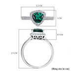 Luxuriant - Lab Grown Emerald Trillion Cut & Lab Grown Diamond (SI/G-H) Halo Ring in Rhodium Overlay Sterling Silver 1.27 Ct._8273106_5