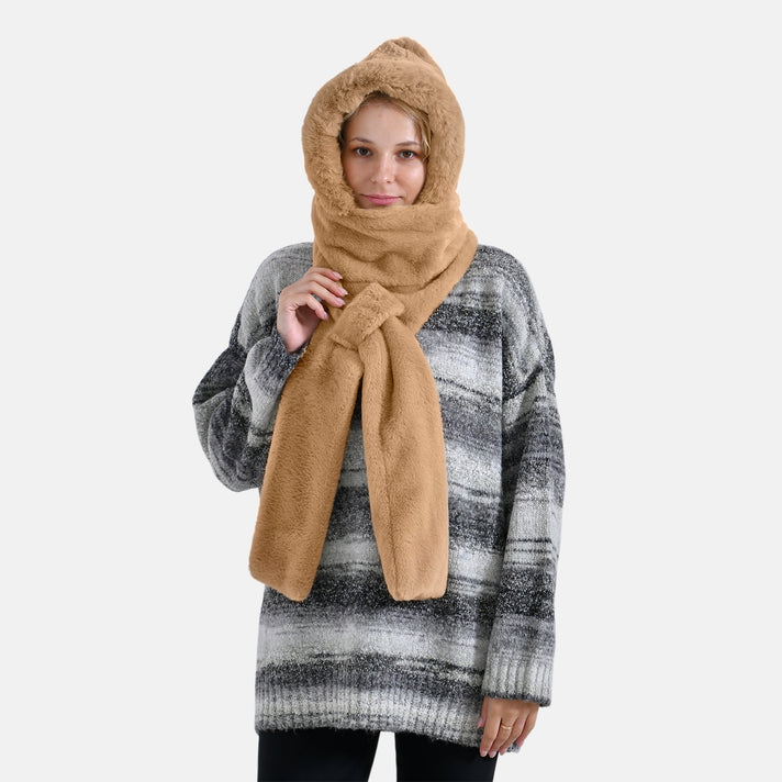 Super Soft Plush Hat and Scarf Set - Light Brown 8273243 1