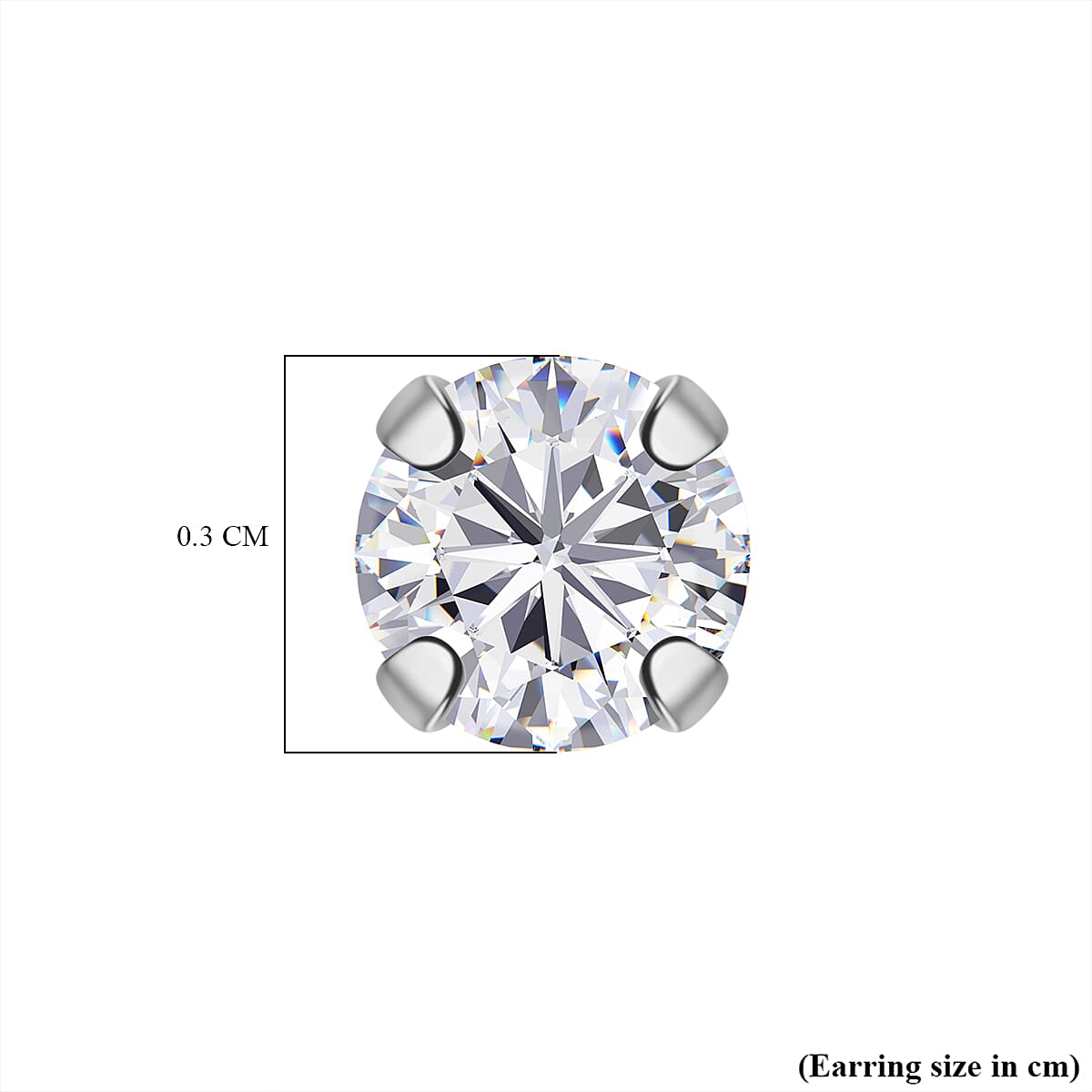 LUXURIANT Lab Grown Diamond Solitaire Stud Earring with Push Back in Rhodium Overlay Sterling Silver (SI-GH) 8273291 5