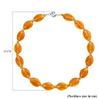 Champagne Colour Murano Style & Champagne Glass Necklace (Size 20) with Magnetic Clasp in Silver Tone_8274130_5