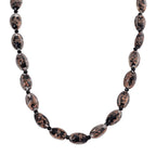 Black Colour Murano Style Glass & Black Glass Necklace (Size 20) Magnetic Clasp in Silver Tone_8274132